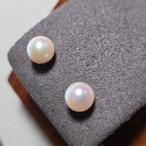 Blush Pink Pearl 14K Gold Post Earrings